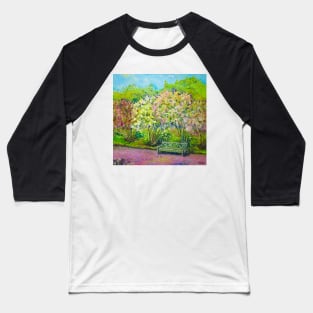 Bench in the lilac park Baseball T-Shirt